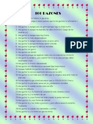 100 Cosas Que Me Gustan De Ti PDF Ocio