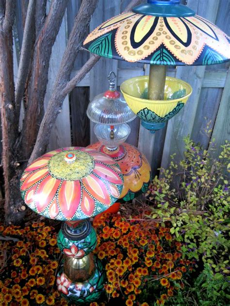 Donna S Art At Mourning Dove Cottage Whimsical Garden Lamps And Bird