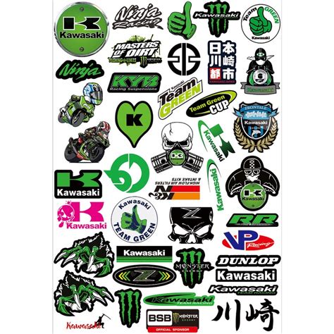 40pcs mix design kawasaki sticker for motorcycle decals waterproof motorcycle stickers | Shopee ...