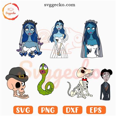 Corpse Bride Svg Bundle Victor Van Dort Svg Emily Svg Maggot Svg Bonejangles Svg Gecko