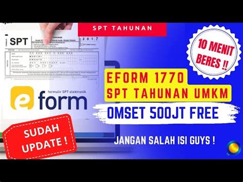 LAPOR SPT TAHUNAN UMKM ORANG PRIBADI FREE PAJAK OMSET 500JUTA FORM