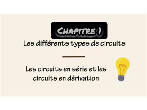 SOLUTION Chapitre 1 Les Diff Rents Types De Circuits Lectriques 000