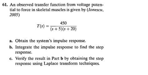 Solved An Observed Transfer Function From Voltage Chegg