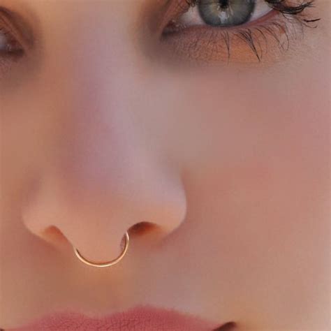 Moon Phases Septum Ring Septum Piercing Rose Gold Septum Atelier Yuwa