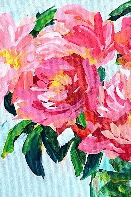 Learn How To Paint Pink Peonies With Acrylic Paint From Start To Finish