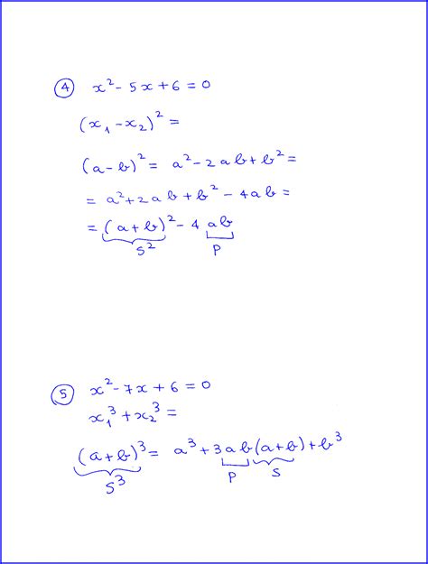 Vietas Formulas For Second Degree Equations LUNLUN