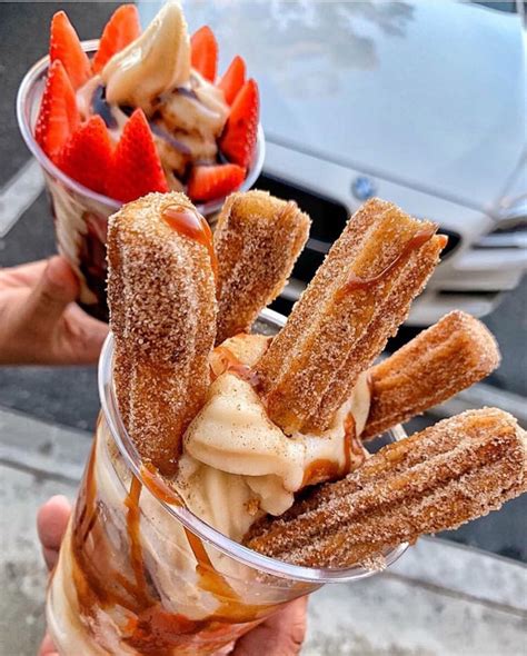 Churros Icecream And Dessert Image 6923501 On Favim