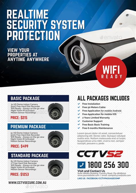 Cctv Surveillance Camera Flyer Print Templates Graphicriver