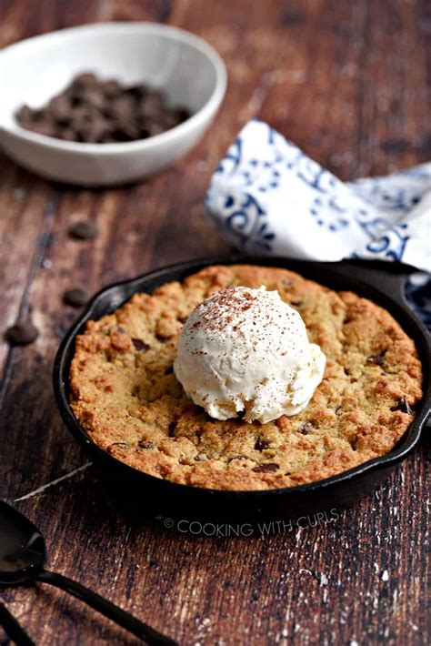 Skillet Chocolate Chip Cookie For Two Cooking With Curls