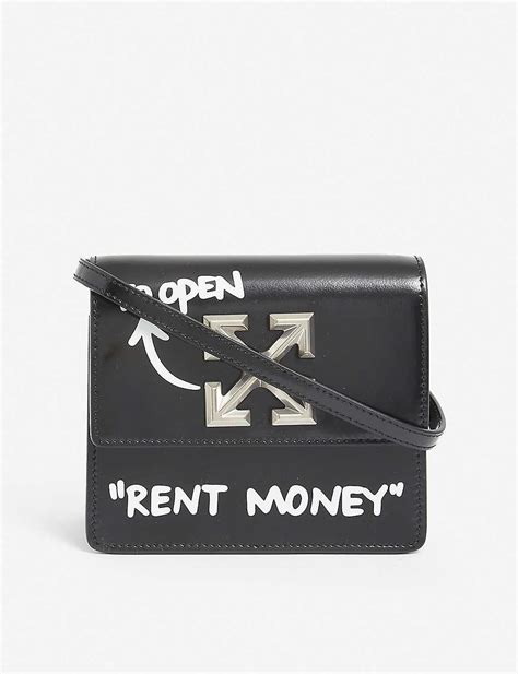 Off White C O Virgil Abloh Jitney Rent Money Leather Cross Body Bag