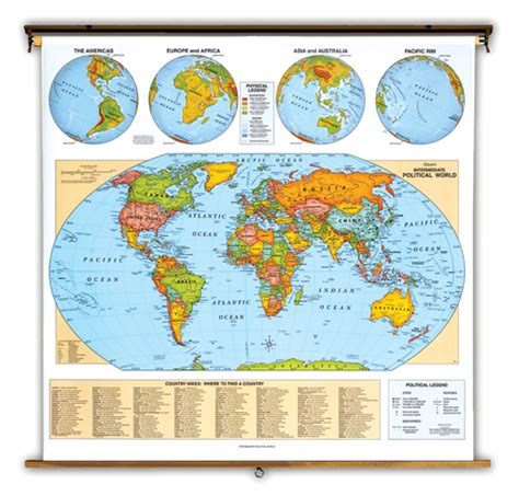 Roller Maps World Political School Classroom Map Images