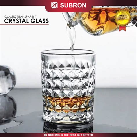 Jual Subron Classic Transparent Crystal Glass Whiskey Wine Gelas Kaca