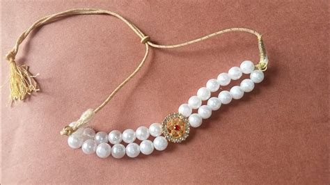 How To Make Pearl Beaded Necklace Diy Jewellery Making At Home Diy