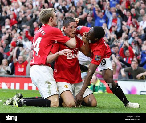 Manchester United S Federico Macheda Celebrates Scoring His Sides Third