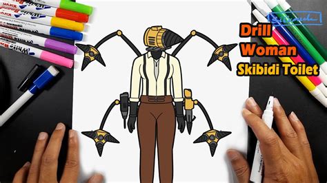 How To Draw Drill Woman From Skibidi Toilet Step By Step Drawing Skibidi Tutorial Youtube