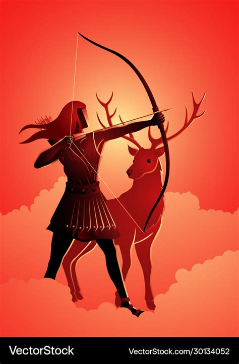 Greek gods and goddess artemis Royalty Free Vector Image