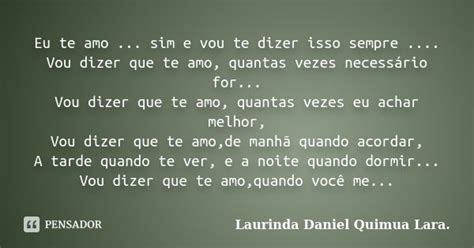 Eu Te Amo Sim E Vou Te Dizer Isso Laurinda Daniel Quimua Lara