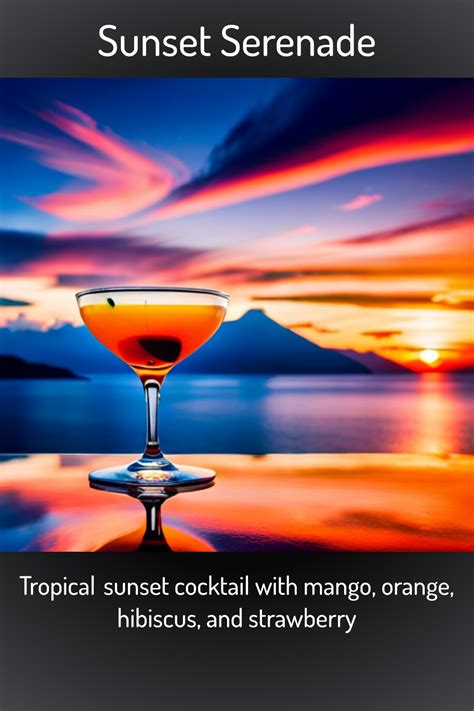 Sunset Serenade Tropical Sunset Cocktail With Mango Orange Hibiscus And Strawberry