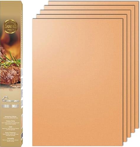 Aoocan Copper Grill Mat Set Of 5 Non Stick Bbq Outdoor Grill Copper Grilling Mats