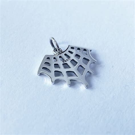 Spider Web Sterling Silver Charm Arachnid Pendant Charmarama