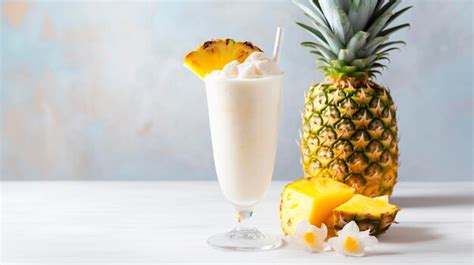 Premium Photo Pina Colada Cocktail In A Glass Selective Focus Food