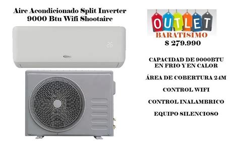 Aire Acondicionado Split Inverter Btu Wifi Shootaire Cuotas Sin