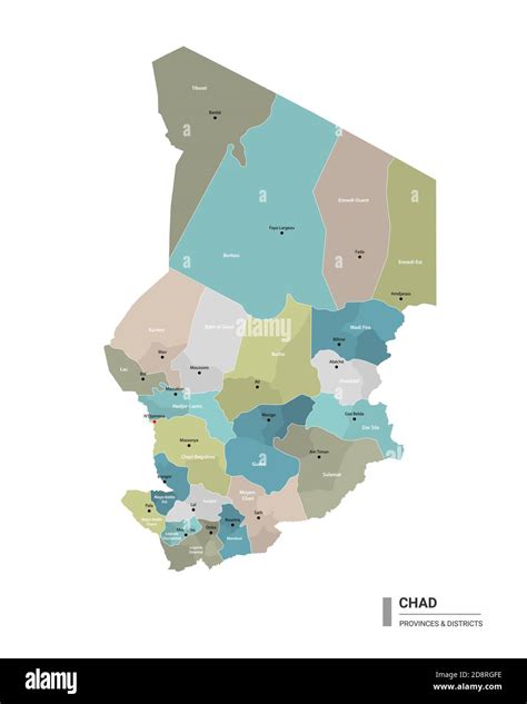 Mapa Detallado De Chad Con Subdivisiones Mapa Administrativo De Chad