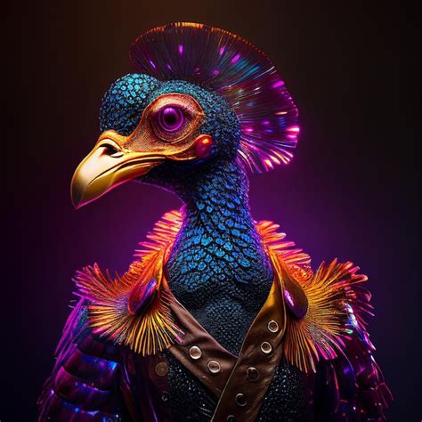 Premium AI Image A Colorful Bird With A Jacket That Says The Bird Is