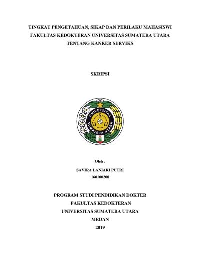 TINGKAT PENGETAHUAN SIKAP DAN PERILAKU MAHASISWI FAKULTAS KEDOKTERAN