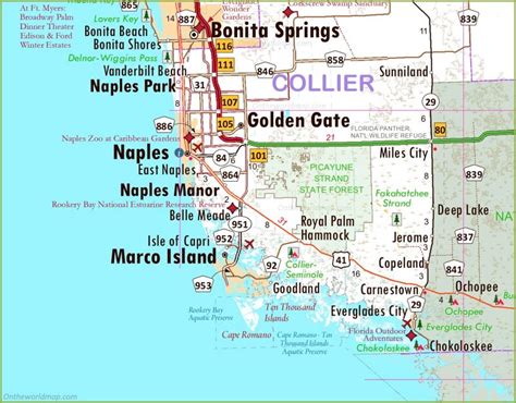 Naples Area Road Map (Florida) - Ontheworldmap.com