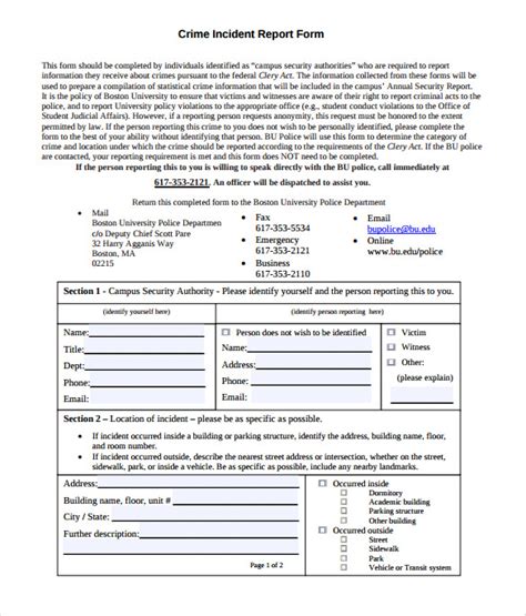 11 Sample Crime Reports Pdf Word Sample Templates