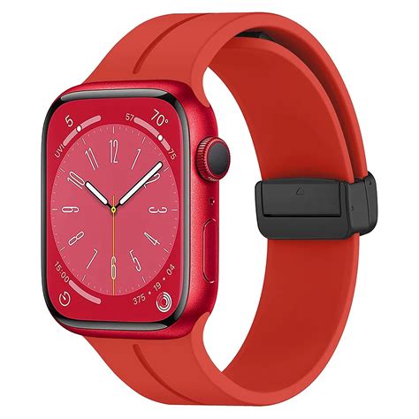 Microsonic Apple Watch Ultra Kordon Ribbon Line Kırmızı Kılıf Marketim