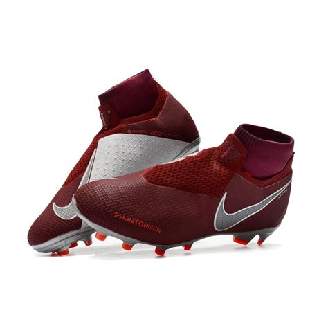 Nike Phantom Vision Elite Df Fg Tacos De Futbol Rojo Plata