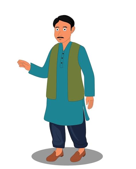 Premium Vector Indian Village Man Cartoon Character Design