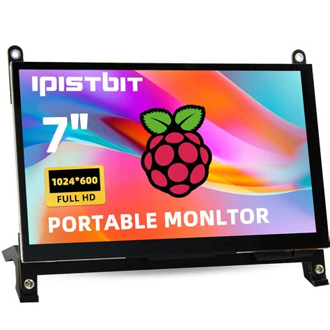 IPitsBit 7 Inch Raspberry Pi Monitor IPS LCD HDMI Screen 1024x600 For