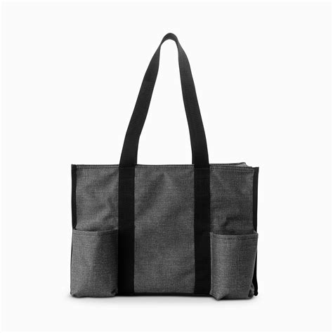 Charcoal Crosshatch Zip Top Organizing Utility Tote Thirty One Gifts