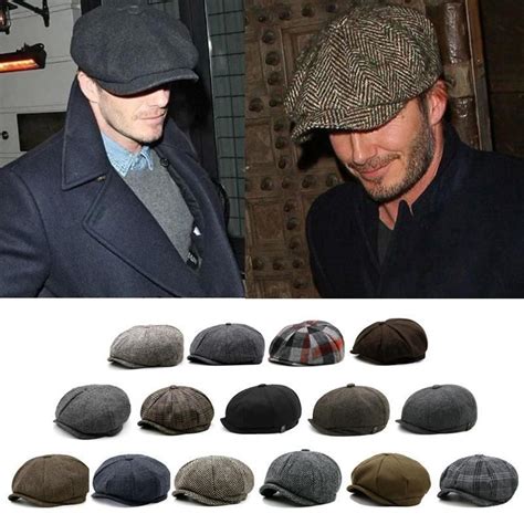 Peaky Blinders Hat Newsboy Flat Cap Classic Herringbone Tweed 100 Wool ...