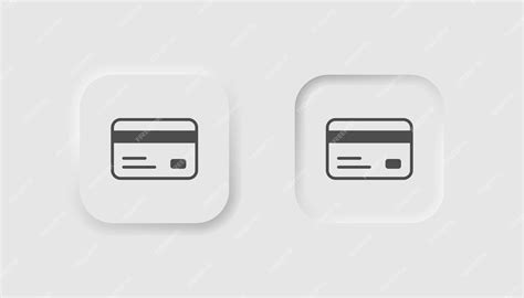 Neumorphism 스타일의 신용 카드 아이콘 비즈니스 화이트 Ui Ux 지불 기호 온라인 구매 돈 거래 Neumorphic