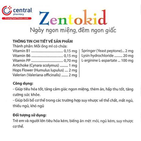 ChÍnh HÃng Thuốc Zentokid Giúp Bé ăn Ngon Ngủ Khỏe