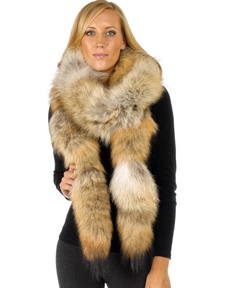 Sierra Long Natural Coyote Fur Boa Scarf