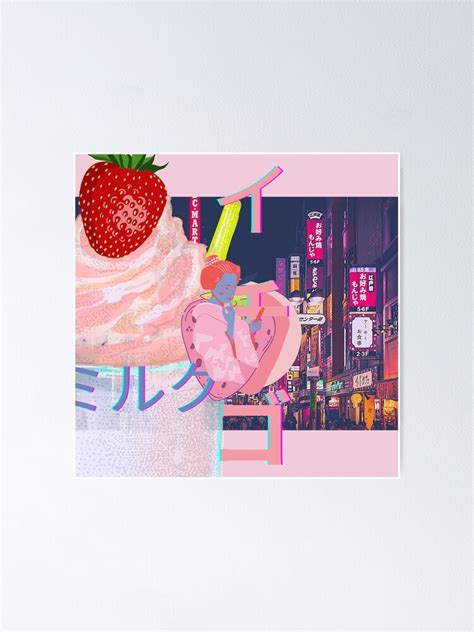 JAPANESE AESTHETICS KAWAII STRAWBERRY MILK SHAKE Poster By