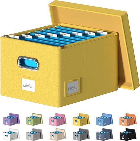 Amazon Okbonn Portable File Storage Boxes With Lids Collapsible