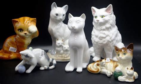 Assorted Porcelain Cat Figurines by Goebel and Tirschenreuth - Goebel - Ceramics