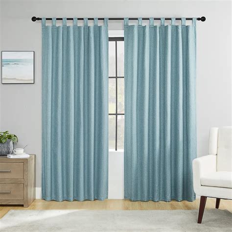 Topfinel Faux Linen Textured Heavy Curtains Blackout Thermal Insulated