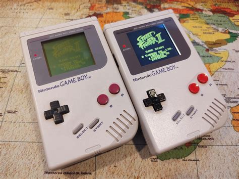 Original Gameboy vs. Restoration... Bleached Case, NES Buttons and IPS ...