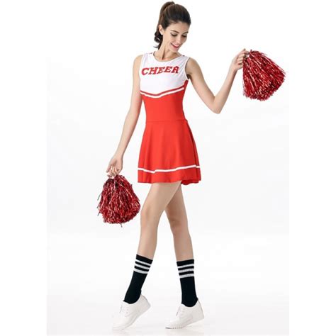 Costume Pom Pom Girl Rouge Deguisement Femme Adulte