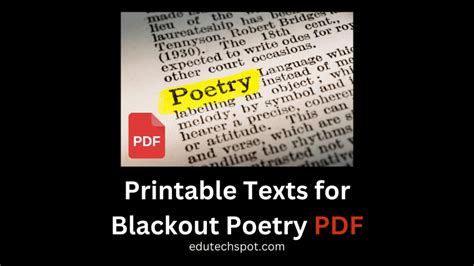 Printable Texts For Blackout Poetry Pdf Edutechspot