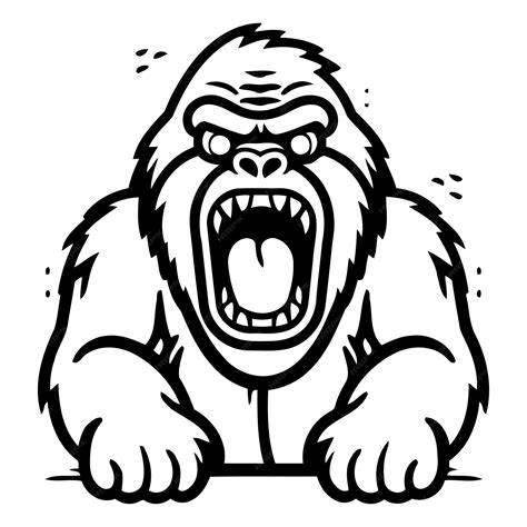 Premium Vector Angry Gorilla Cartoon Mascot Vector Illustration