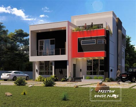 Modern Contemporary Duplex Design - Preston House Plans