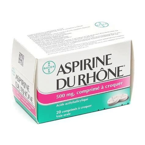 Aspirine du Rhône 500 mg comprimés à croquer Douleur et fièvre